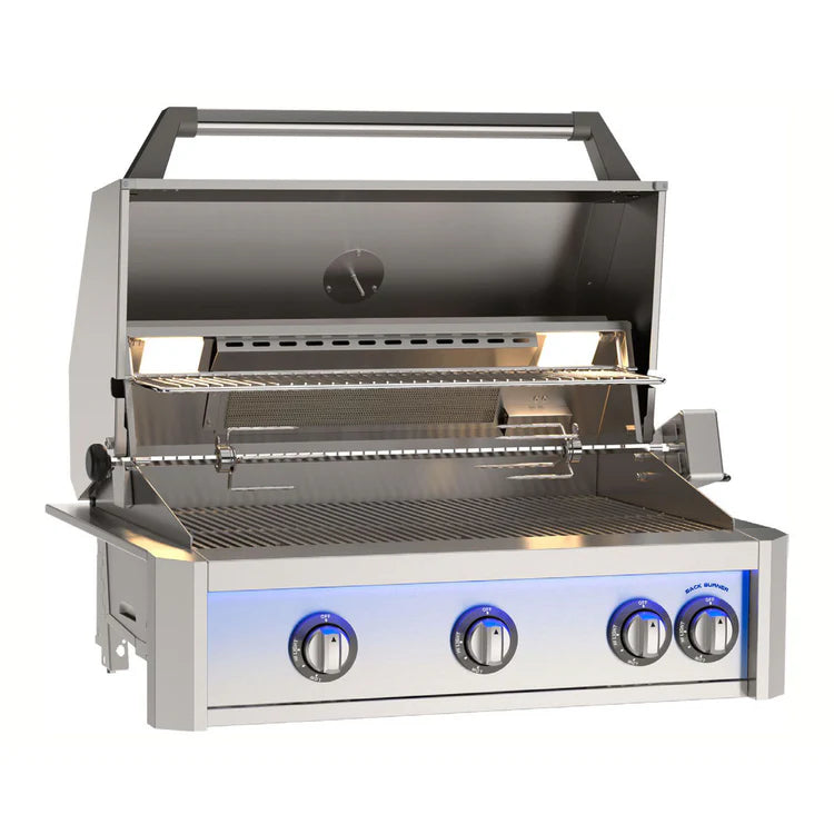 AOG 36" L-Series Built-In Gas Grill with Rotisserie, Lights, and Backburner LP/NG