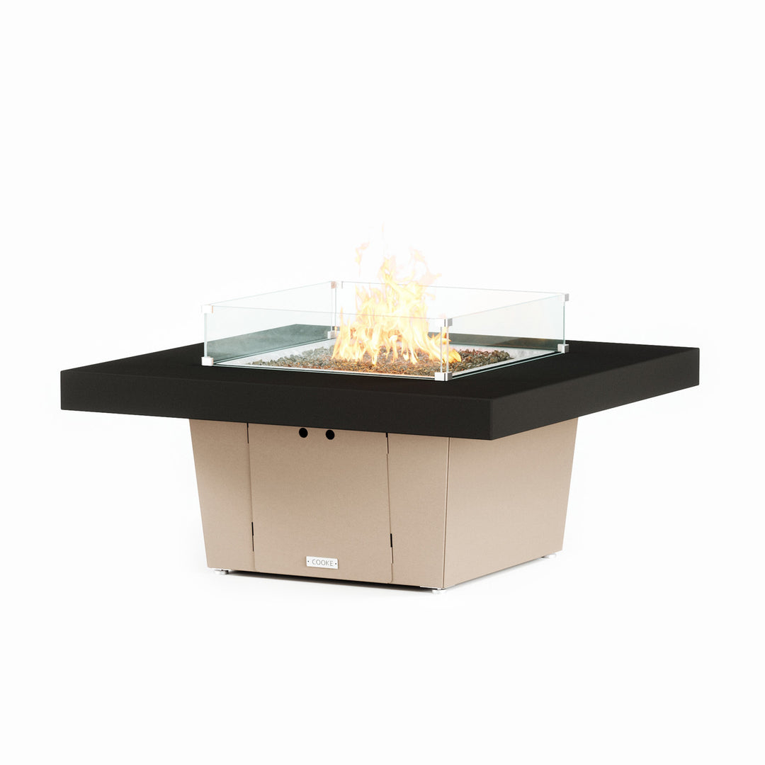 COOKE Parkway Fire Pit Table 48" x 48" x 21" - Aluminum Top - XL Pan