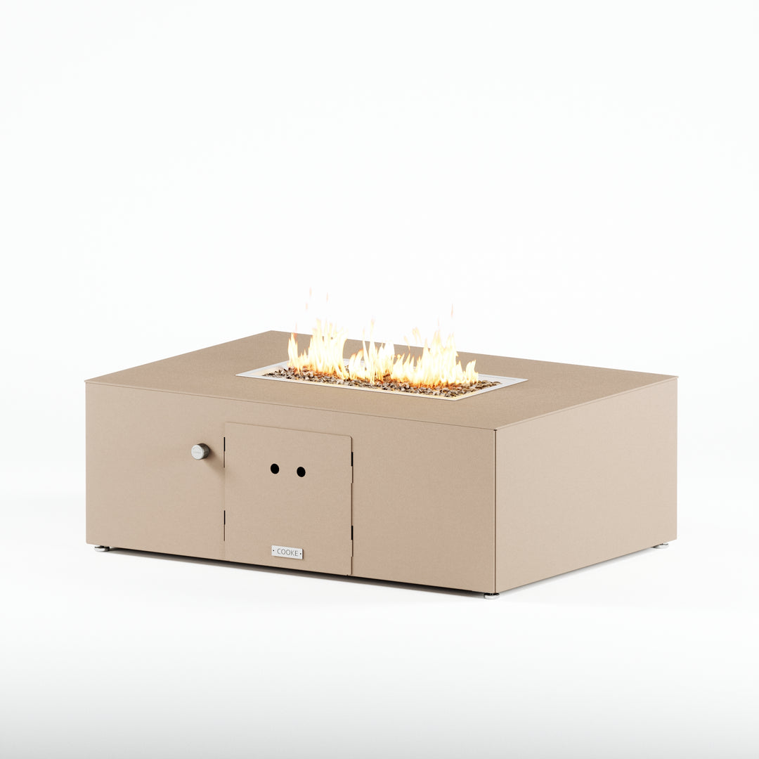 COOKE Costa Mesa Fire Pit Table  47" x 33" x 17" - Aluminum Top