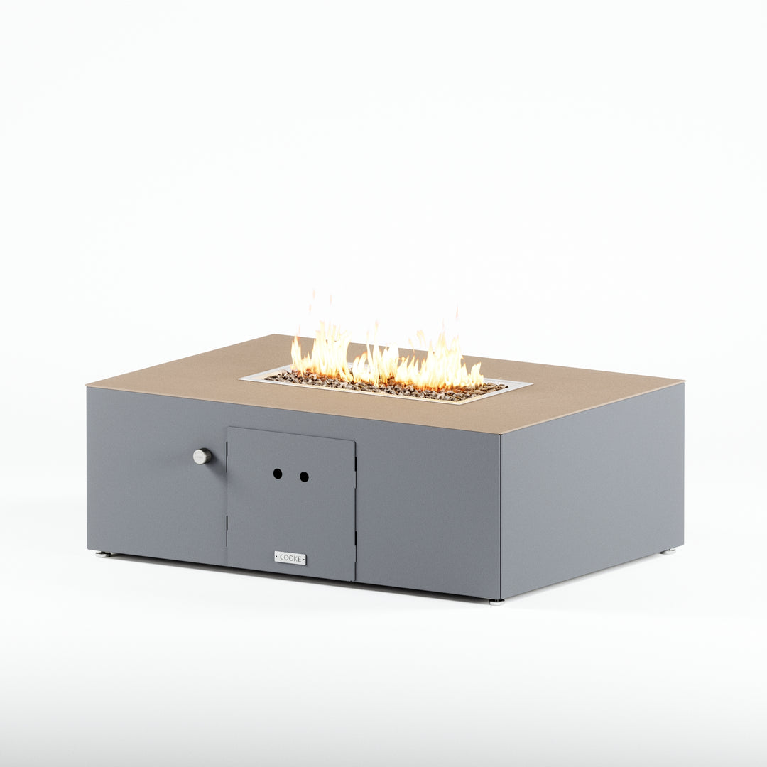 COOKE Costa Mesa Fire Pit Table  47" x 33" x 17" - Aluminum Top