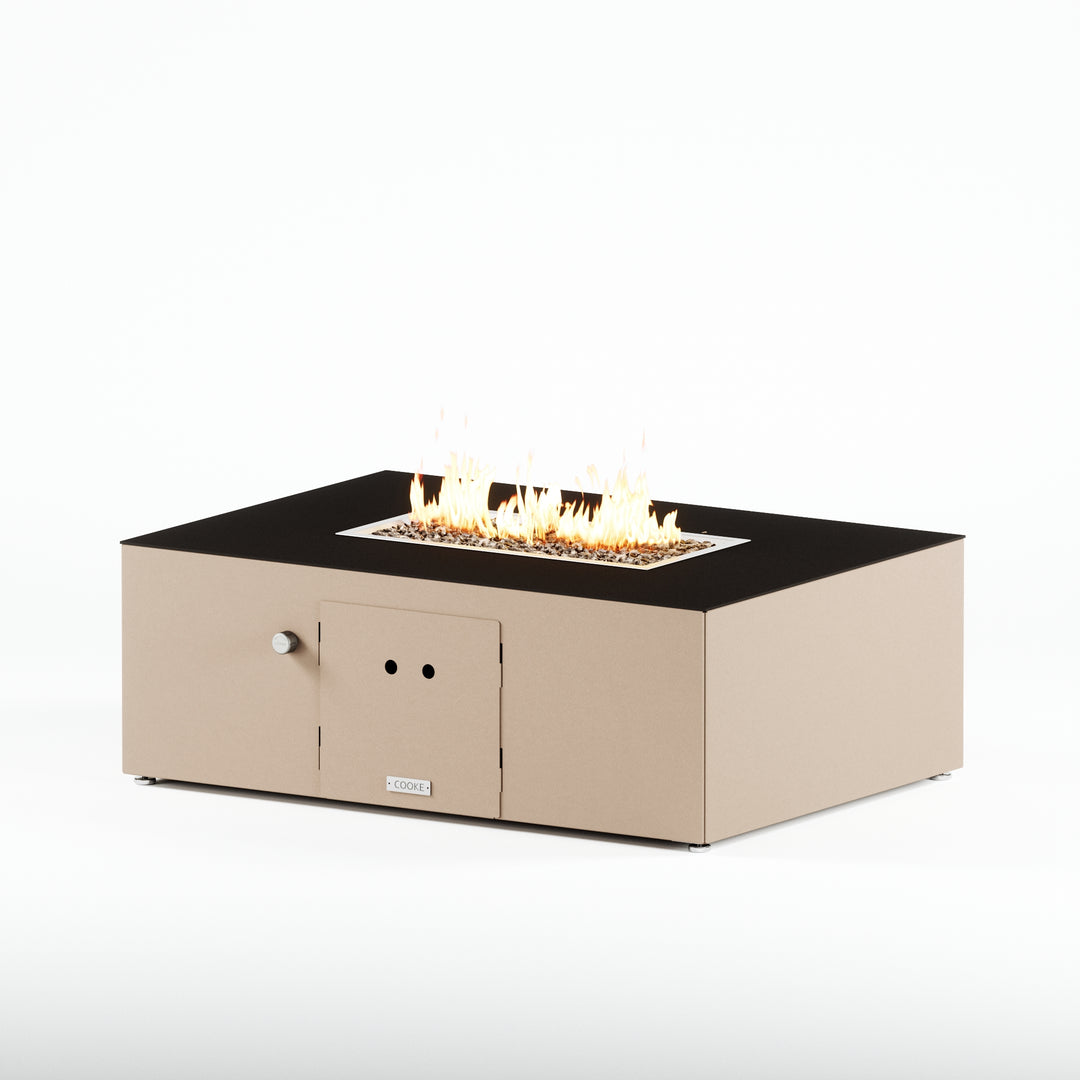 COOKE Costa Mesa Fire Pit Table  47" x 33" x 17" - Aluminum Top