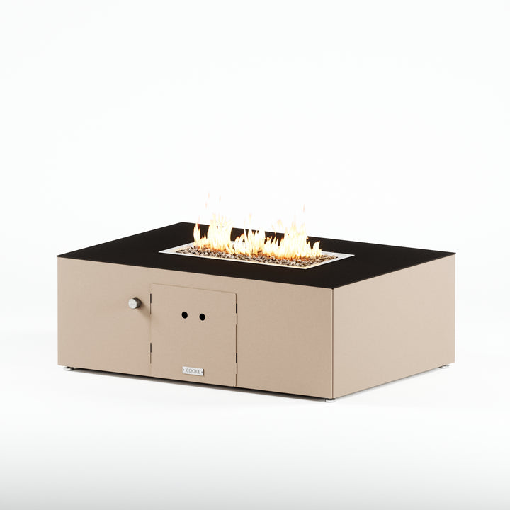 COOKE Costa Mesa Fire Pit Table  47" x 33" x 17" - Aluminum Top