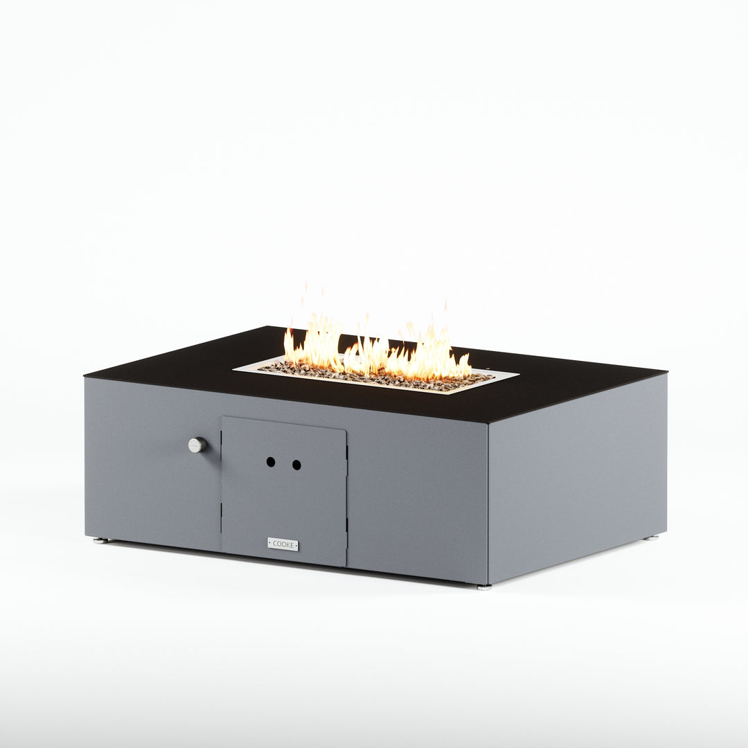 COOKE Costa Mesa Fire Pit Table  47" x 33" x 17" - Aluminum Top