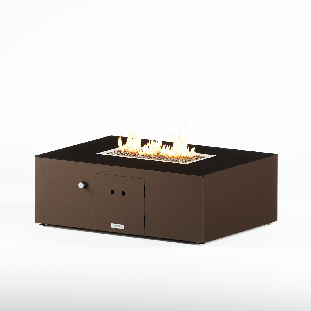 COOKE Costa Mesa Fire Pit Table  47" x 33" x 17" - Aluminum Top