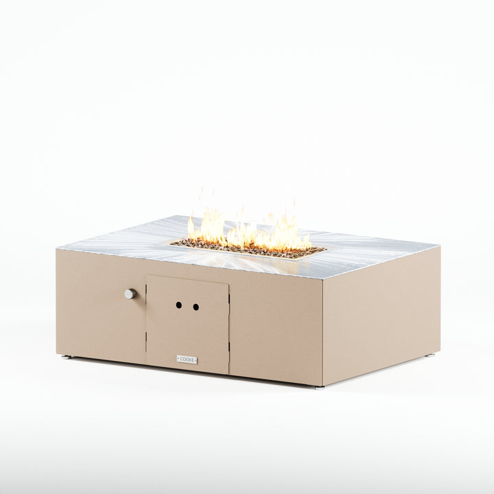 COOKE Costa Mesa Fire Pit Table  47" x 33" x 17" - Aluminum Top