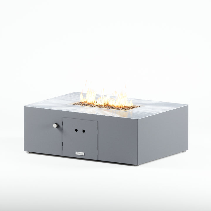 COOKE Costa Mesa Fire Pit Table  47" x 33" x 17" - Aluminum Top