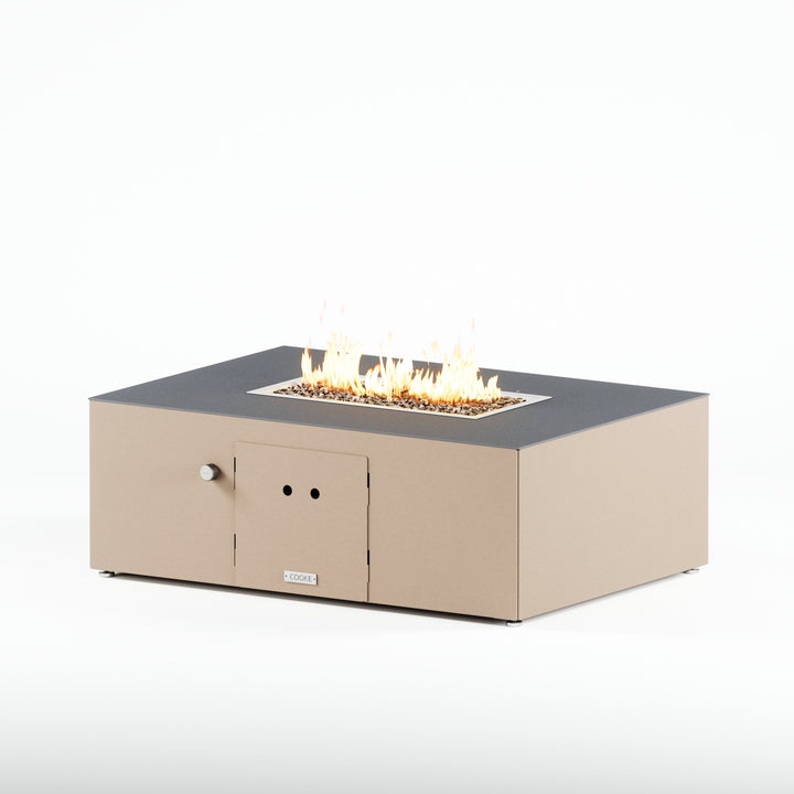 COOKE Costa Mesa Fire Pit Table  47" x 33" x 17" - Aluminum Top