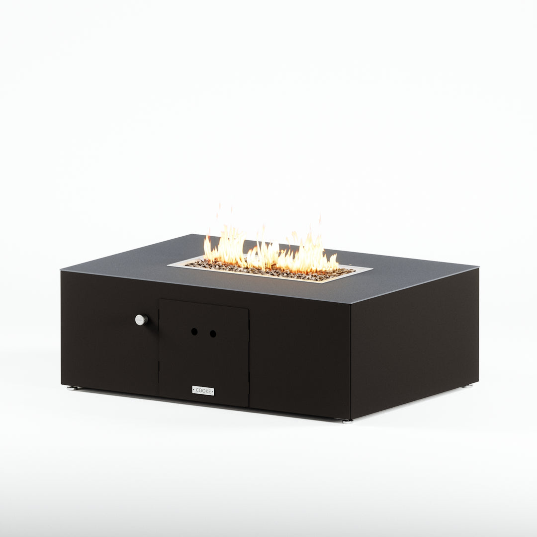 COOKE Costa Mesa Fire Pit Table  47" x 33" x 17" - Aluminum Top
