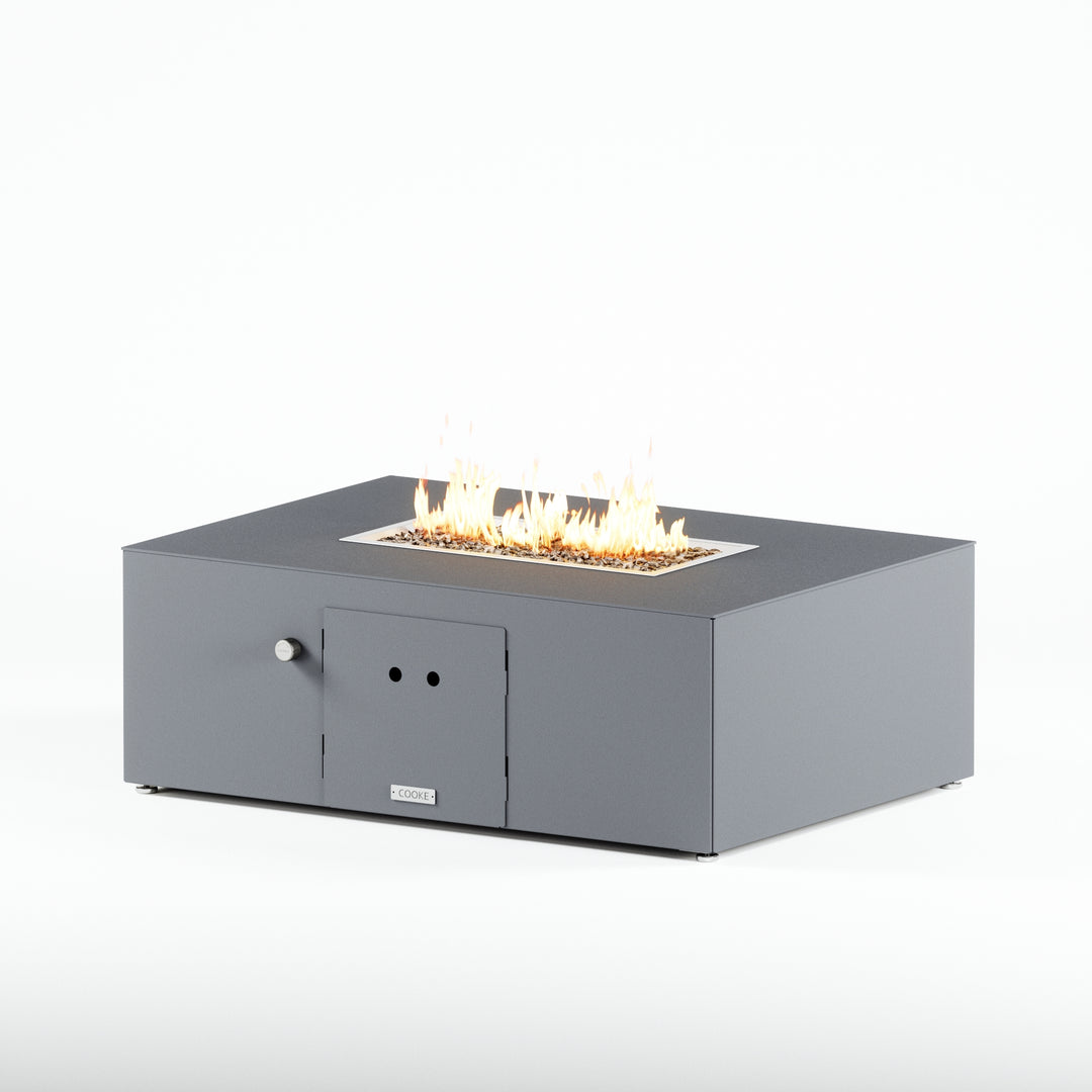 COOKE Costa Mesa Fire Pit Table  47" x 33" x 17" - Aluminum Top