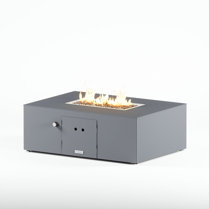 COOKE Costa Mesa Fire Pit Table  47" x 33" x 17" - Aluminum Top