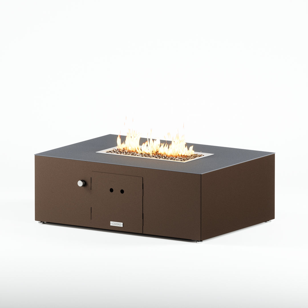 COOKE Costa Mesa Fire Pit Table  47" x 33" x 17" - Aluminum Top