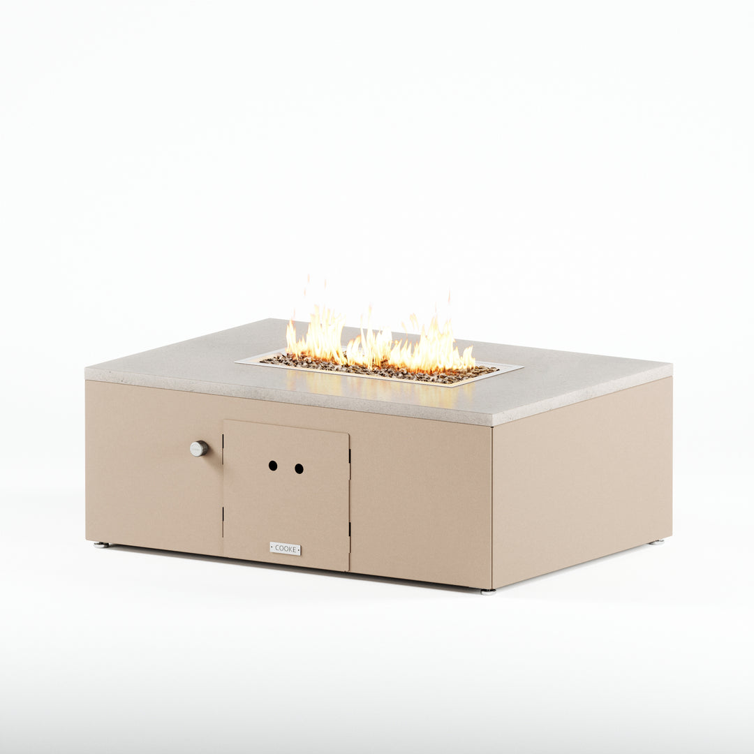 COOKE Costa Mesa Fire Pit Table  47" x 33" x 17" - Stone Top