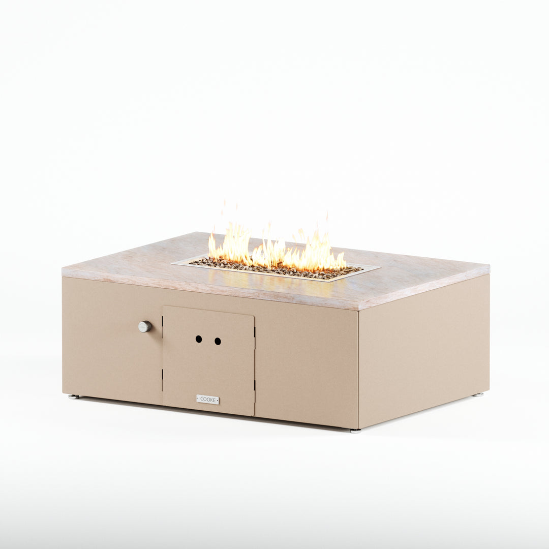 COOKE Costa Mesa Fire Pit Table  47" x 33" x 17" - Stone Top