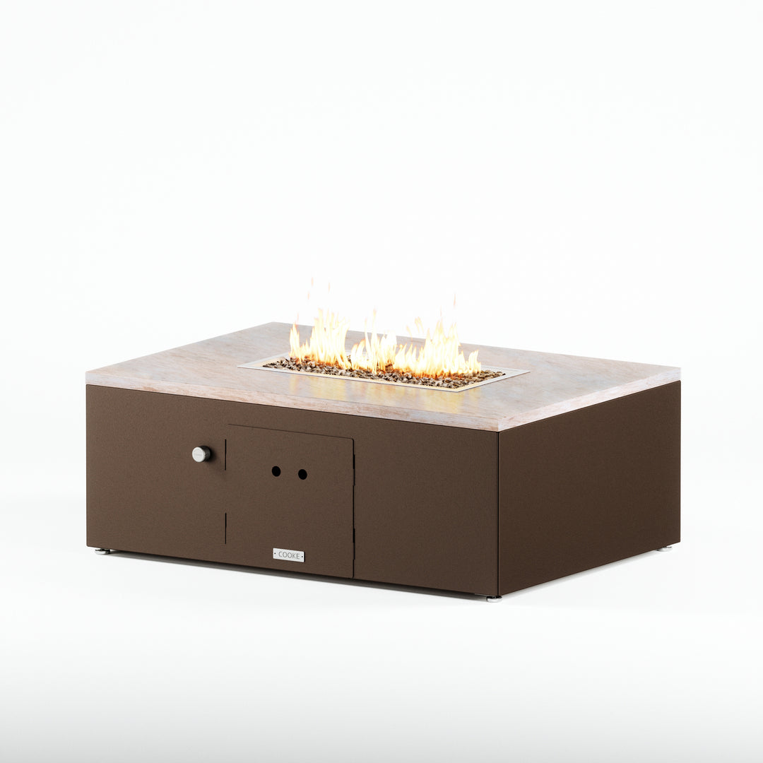 COOKE Costa Mesa Fire Pit Table  47" x 33" x 17" - Stone Top