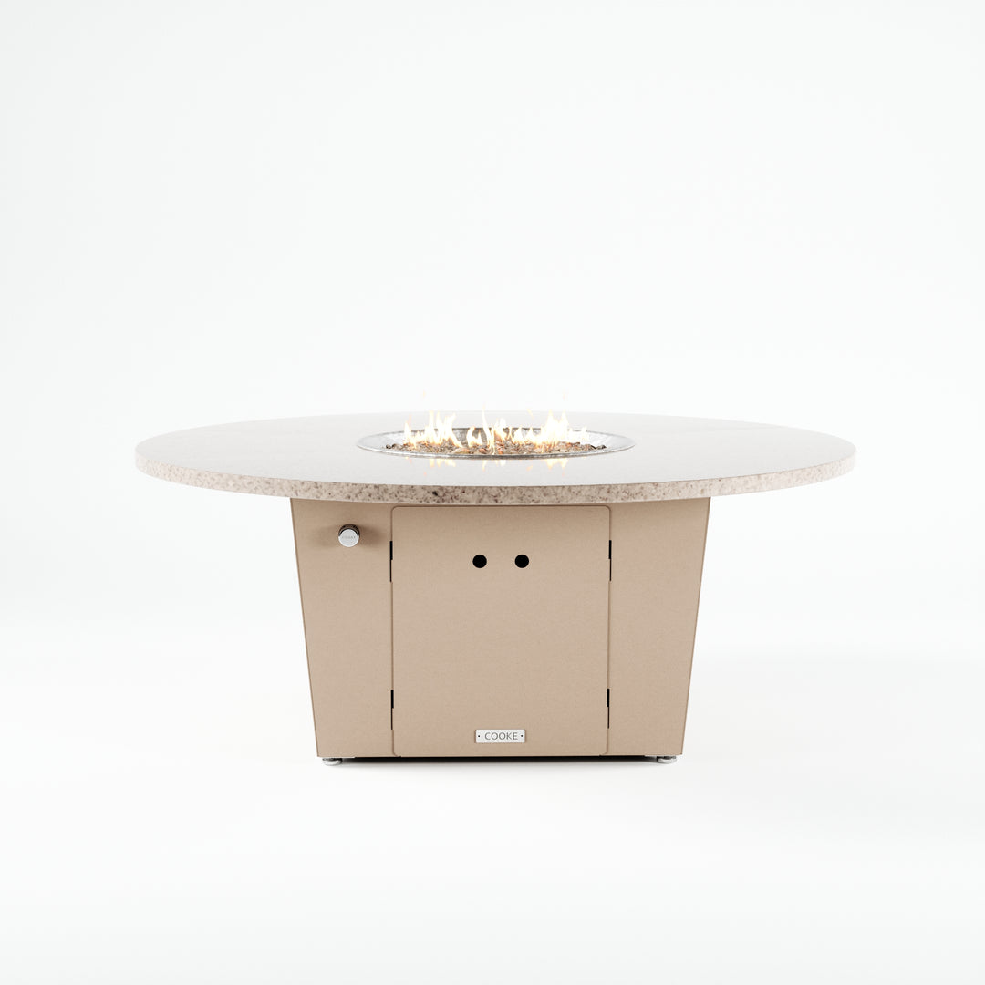 COOKE Olympic Fire Pit Table 55'' Diameter x 22" - Stone Top