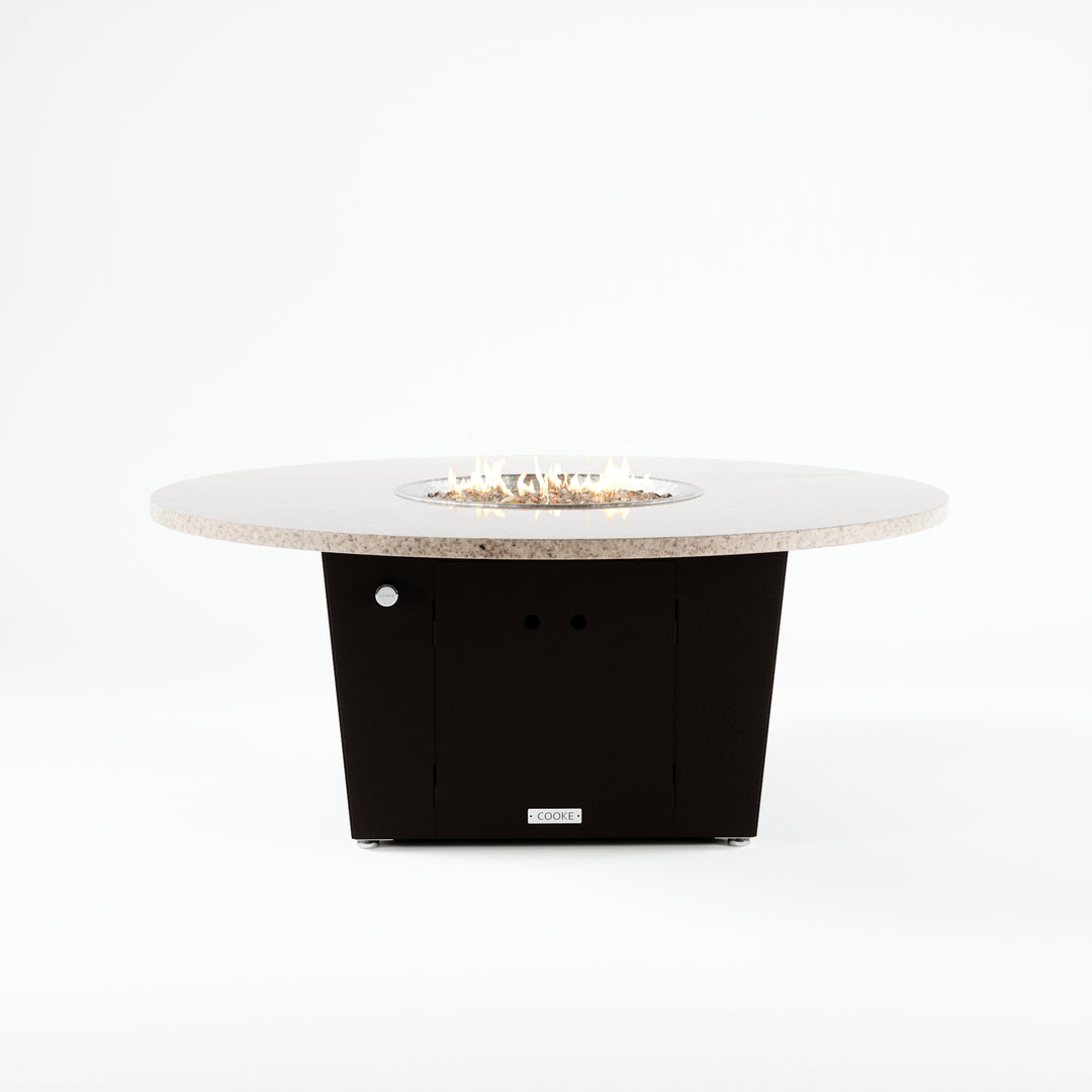 COOKE Olympic Fire Pit Table 55'' Diameter x 22" - Stone Top