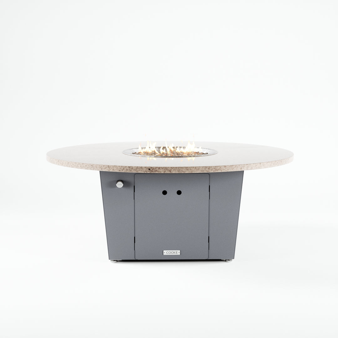 COOKE Olympic Fire Pit Table 55'' Diameter x 22" - Stone Top