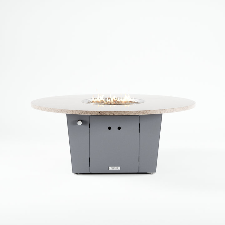 COOKE Olympic Fire Pit Table 55'' Diameter x 22" - Stone Top