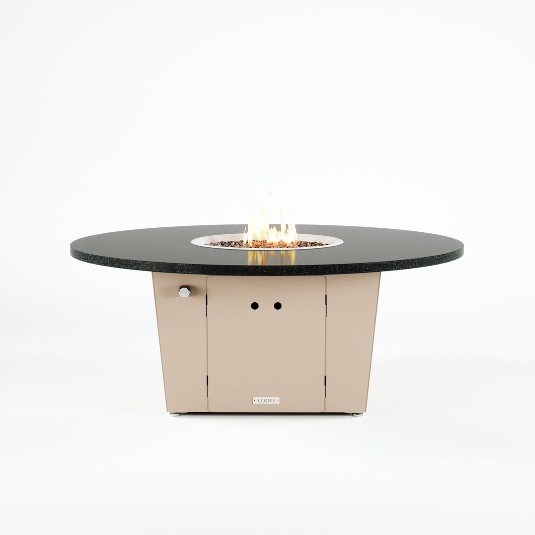 COOKE Olympic Fire Pit Table 55'' Diameter x 22" - Stone Top
