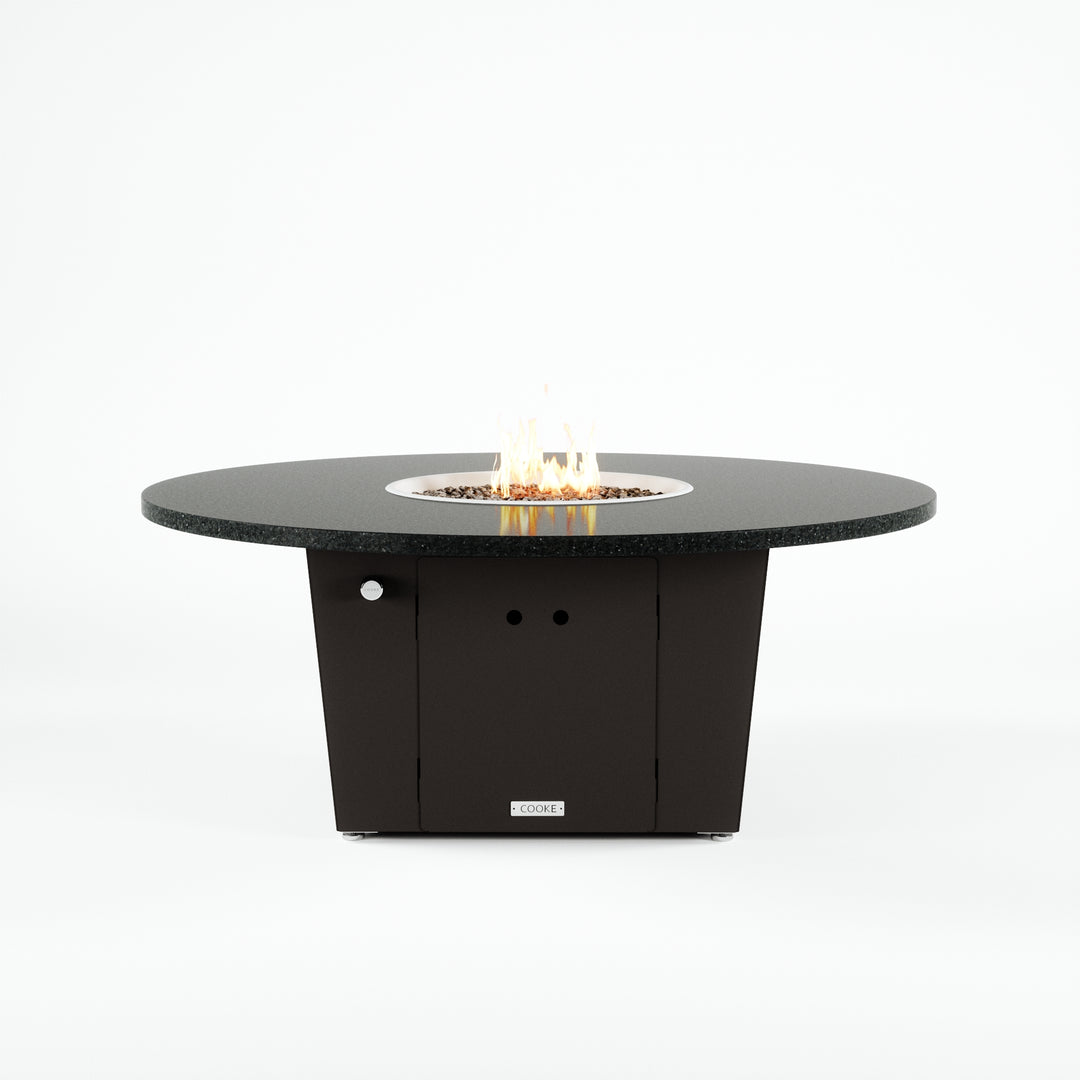 COOKE Olympic Fire Pit Table 55'' Diameter x 22" - Stone Top