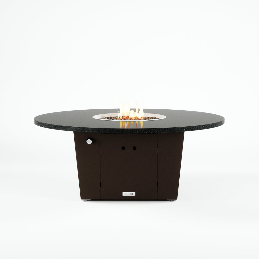 COOKE Olympic Fire Pit Table 55'' Diameter x 22" - Stone Top