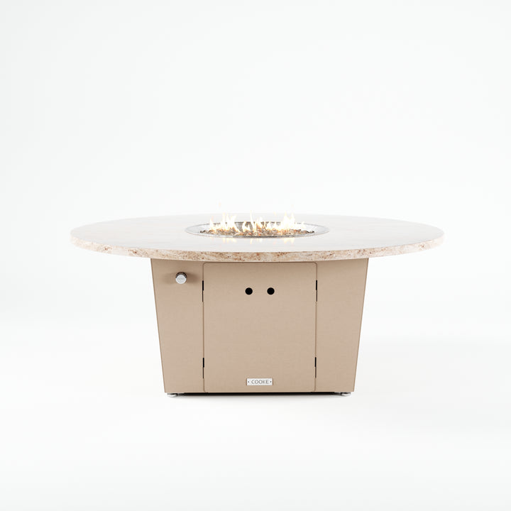 COOKE Olympic Fire Pit Table 55'' Diameter x 22" - Stone Top