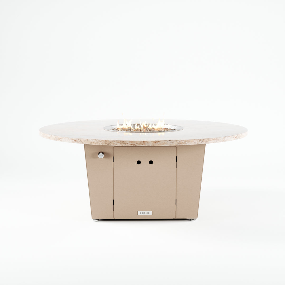COOKE Olympic Fire Pit Table 55'' Diameter x 22" - Stone Top