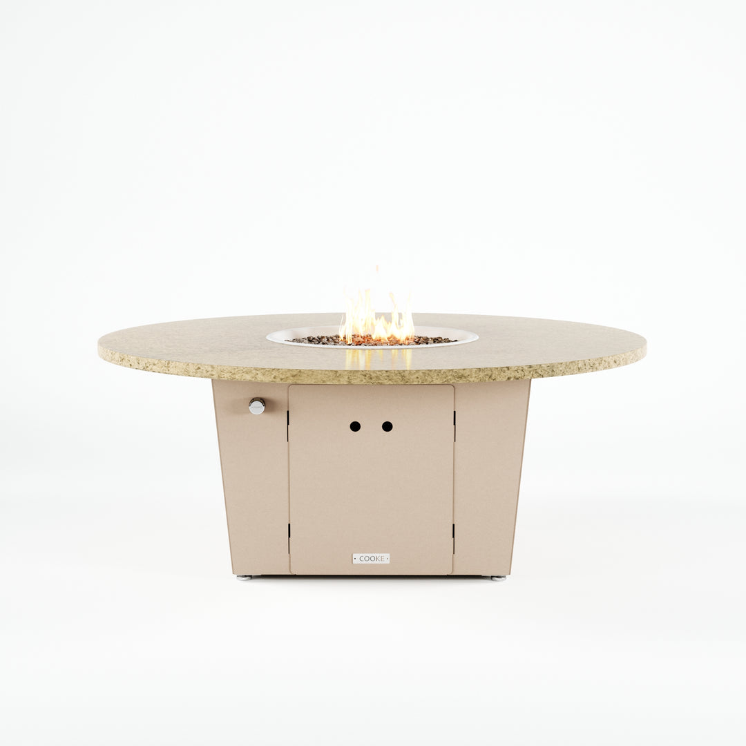 COOKE Olympic Fire Pit Table 55'' Diameter x 22" - Stone Top