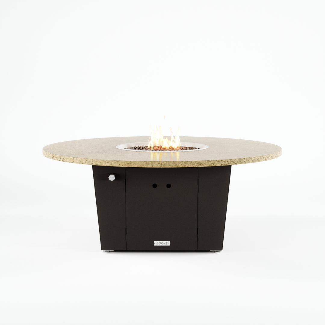 COOKE Olympic Fire Pit Table 55'' Diameter x 22" - Stone Top
