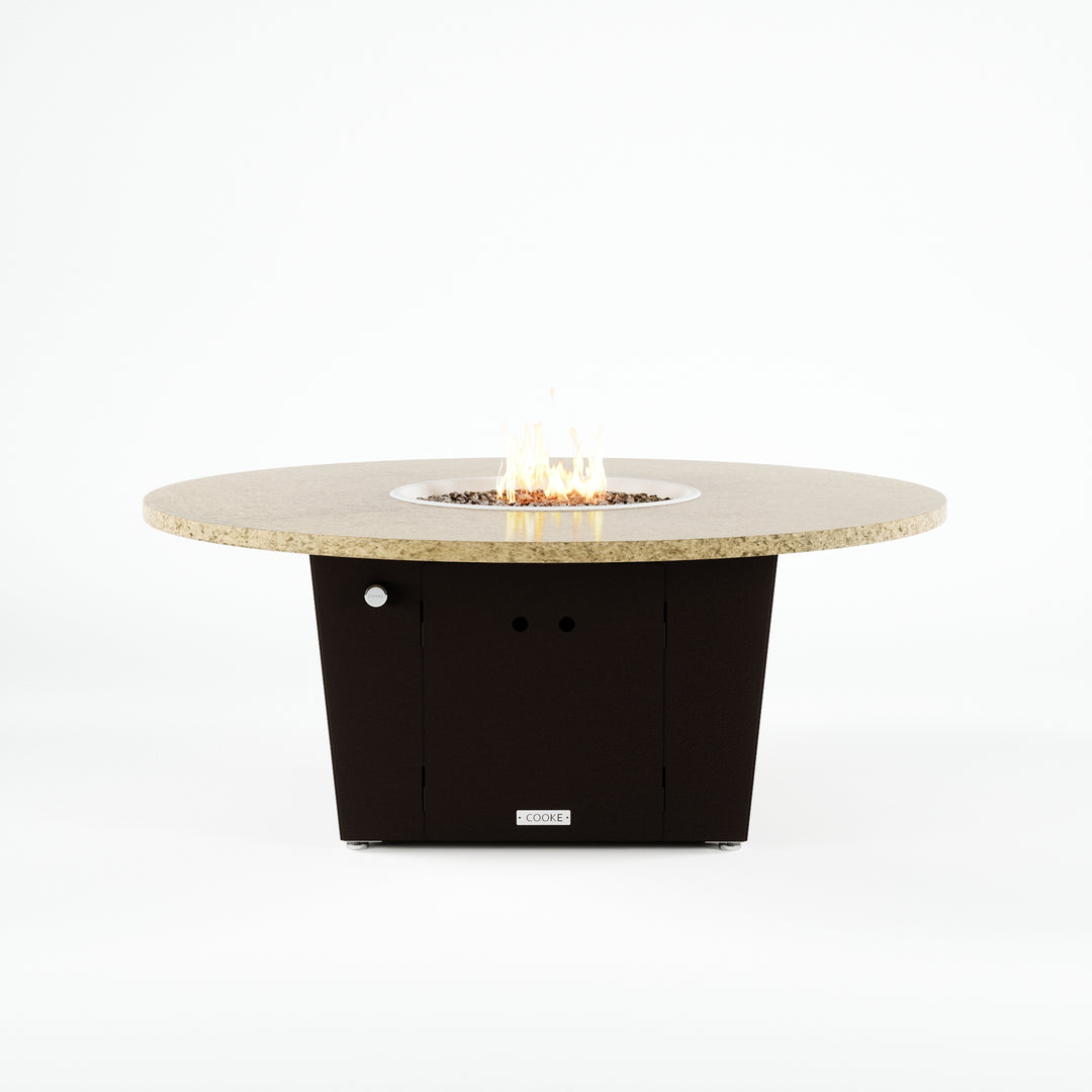 COOKE Olympic Fire Pit Table 55'' Diameter x 22" - Stone Top