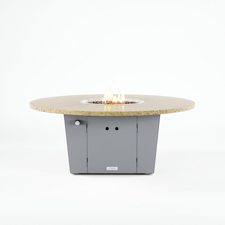COOKE Olympic Fire Pit Table 55'' Diameter x 22" - Stone Top
