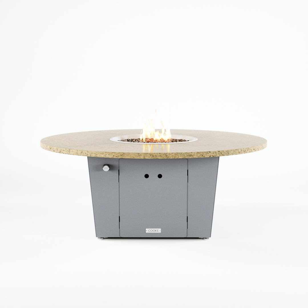 COOKE Olympic Fire Pit Table 55'' Diameter x 22" - Stone Top