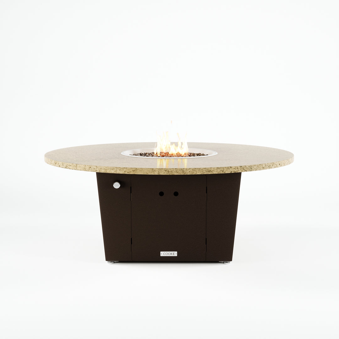 COOKE Olympic Fire Pit Table 55'' Diameter x 22" - Stone Top