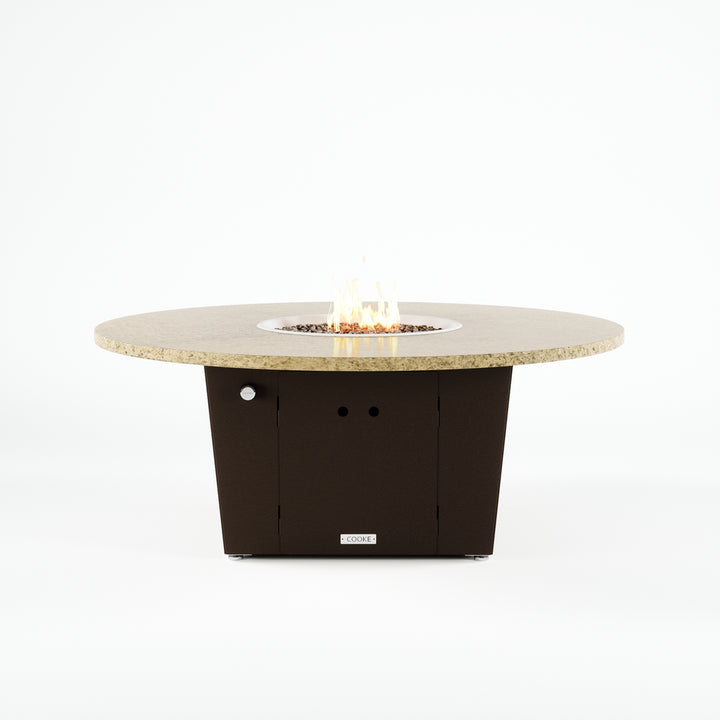 COOKE Olympic Fire Pit Table 55'' Diameter x 22" - Stone Top