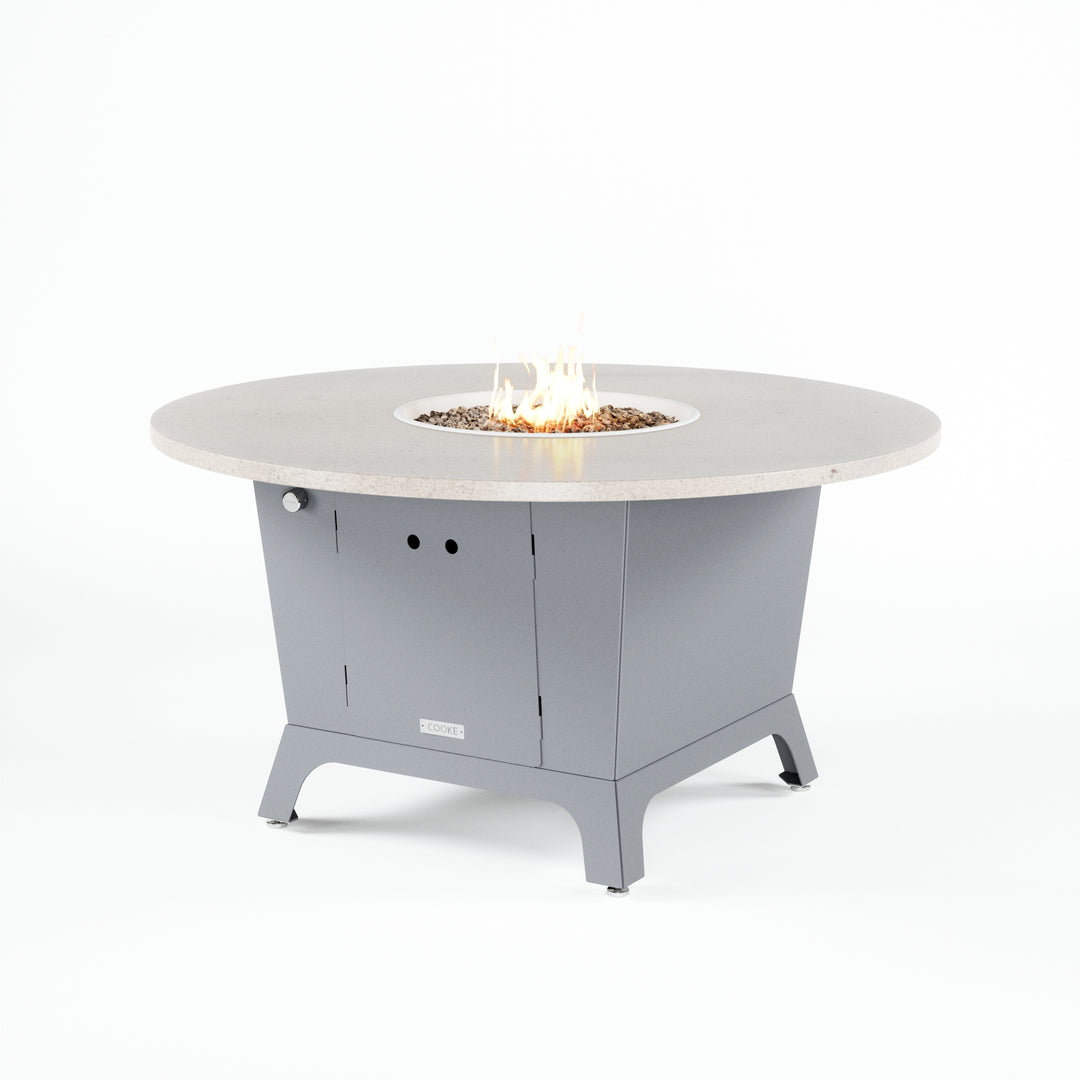 COOKE Olympic Fire Pit Table 55'' Diameter x 30" - Stone Top