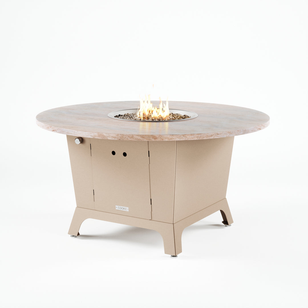 COOKE Olympic Fire Pit Table 55'' Diameter x 30" - Stone Top