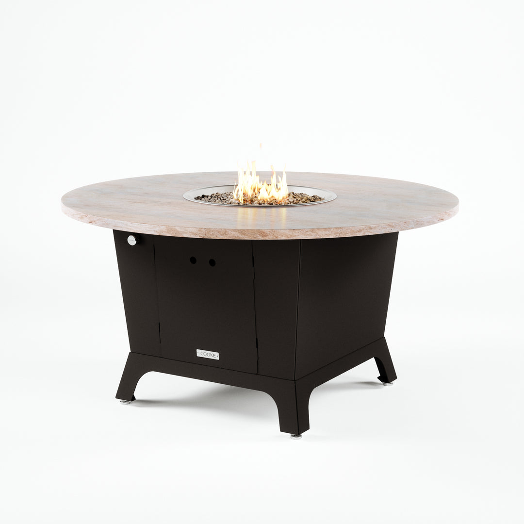 COOKE Olympic Fire Pit Table 55'' Diameter x 30" - Stone Top