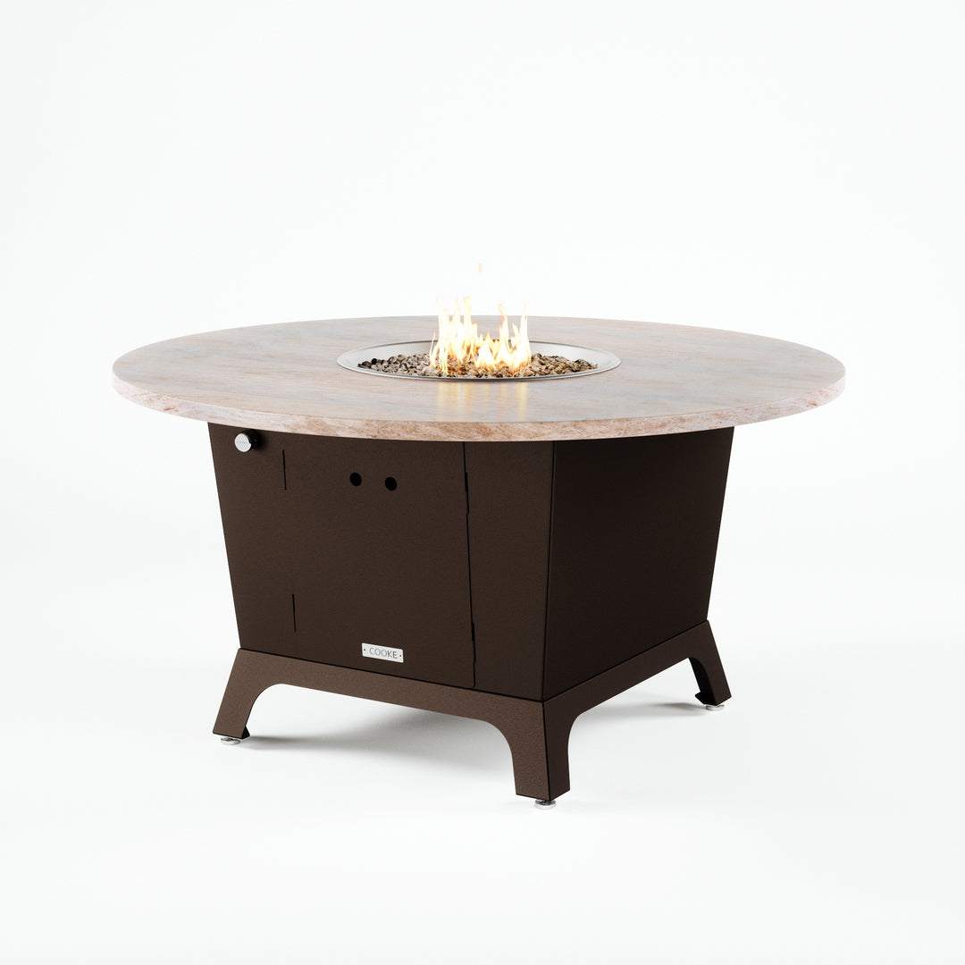 COOKE Olympic Fire Pit Table 55'' Diameter x 30" - Stone Top