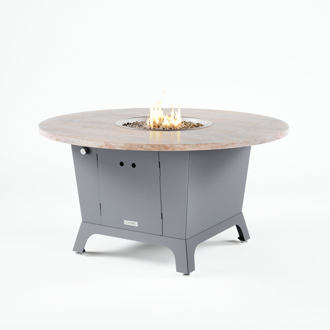 COOKE Olympic Fire Pit Table 55'' Diameter x 30" - Stone Top