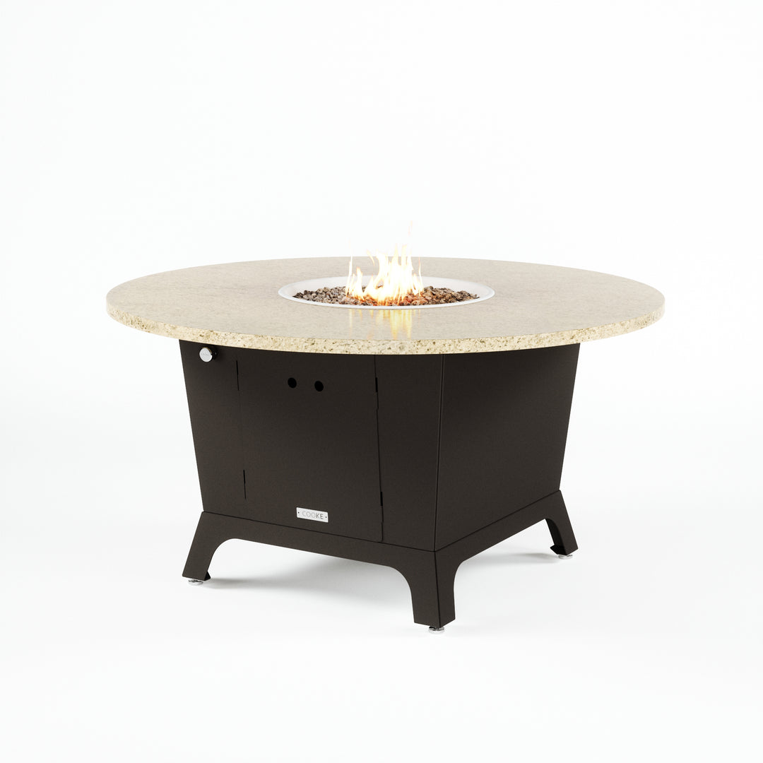 COOKE Olympic Fire Pit Table 55'' Diameter x 30" - Stone Top