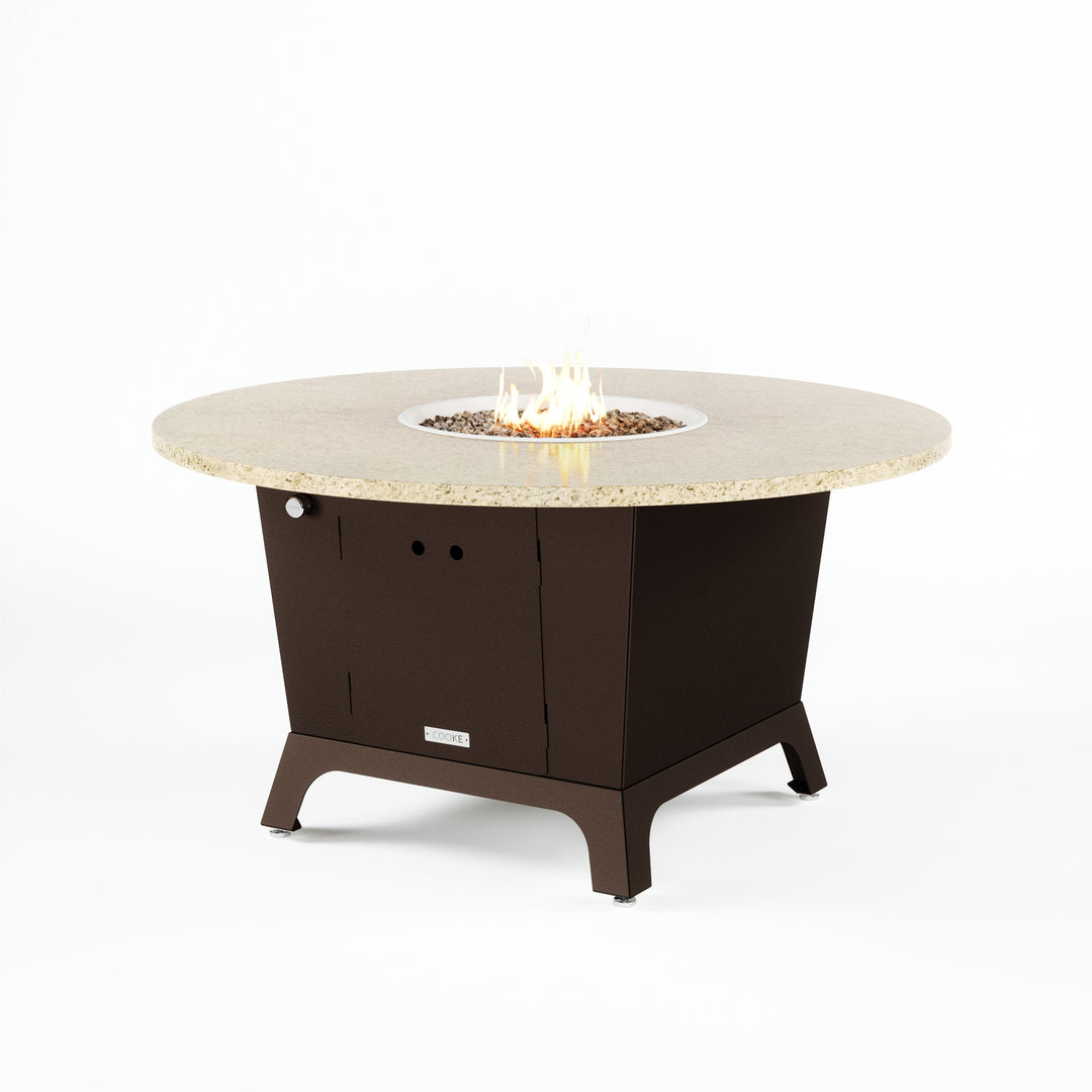 COOKE Olympic Fire Pit Table 55'' Diameter x 30" - Stone Top