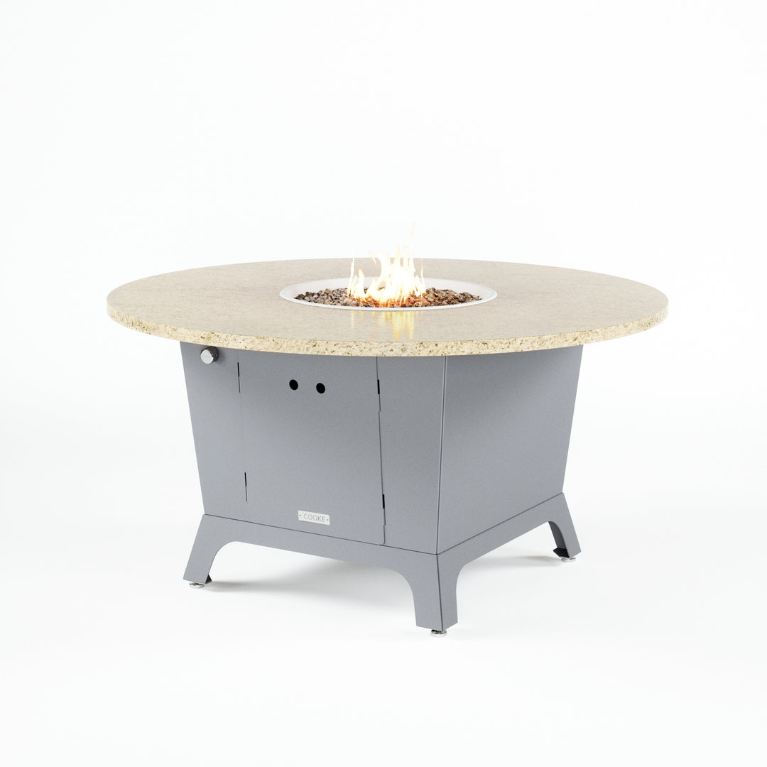 COOKE Olympic Fire Pit Table 55'' Diameter x 30" - Stone Top