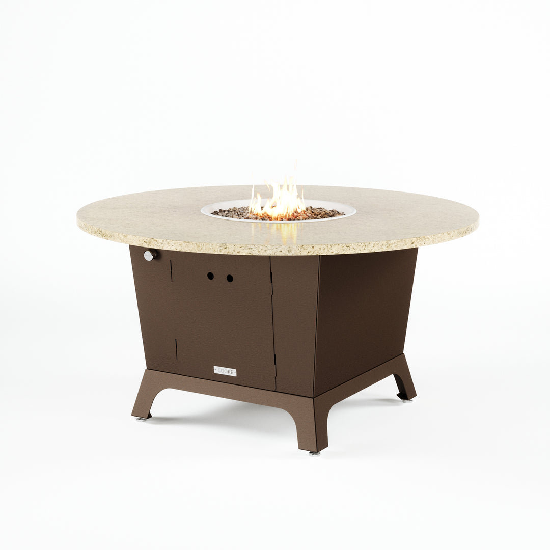 COOKE Olympic Fire Pit Table 55'' Diameter x 30" - Stone Top