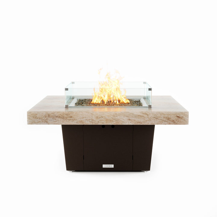 COOKE Parkway Fire Pit Table 48" x 48" x 21" - Stone Top - XL Pan
