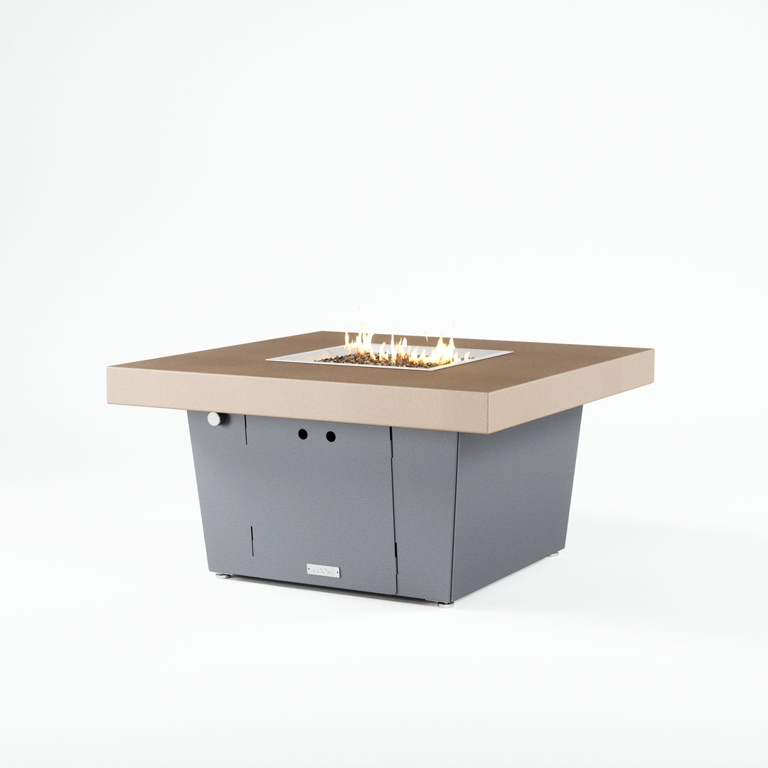 COOKE Parkway Fire Pit Table 40" x 40" x 21" - Aluminum Top