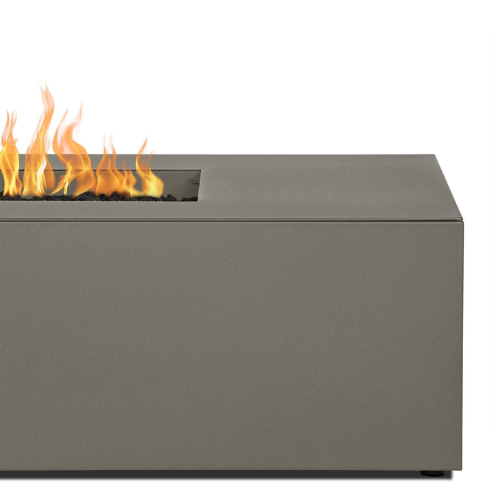 Covewood 72-Inch Low Large Rectangular Aluminum Natural Gas Fire Table in Cloud Gray (Ships Propane with Conversion Kit)