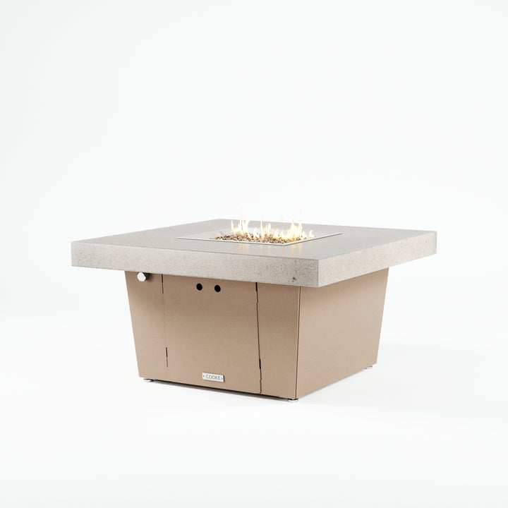 COOKE Parkway Fire Pit Table 40" x 40" x 21" - Stone Top