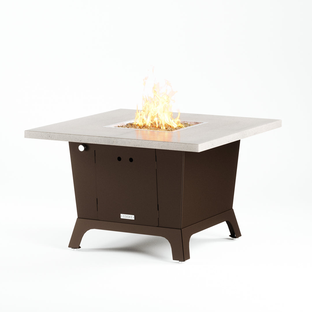COOKE Parkway Fire Pit Table 44" x 44" x 30" - Stone Top
