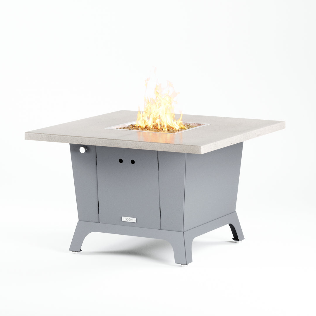 COOKE Parkway Fire Pit Table 44" x 44" x 30" - Stone Top