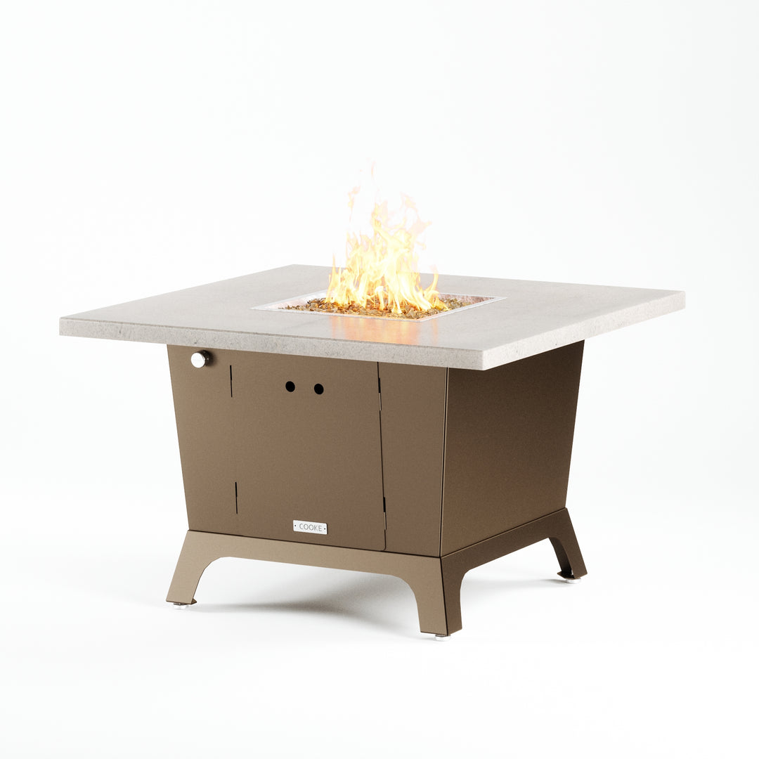 COOKE Parkway Fire Pit Table 44" x 44" x 30" - Stone Top
